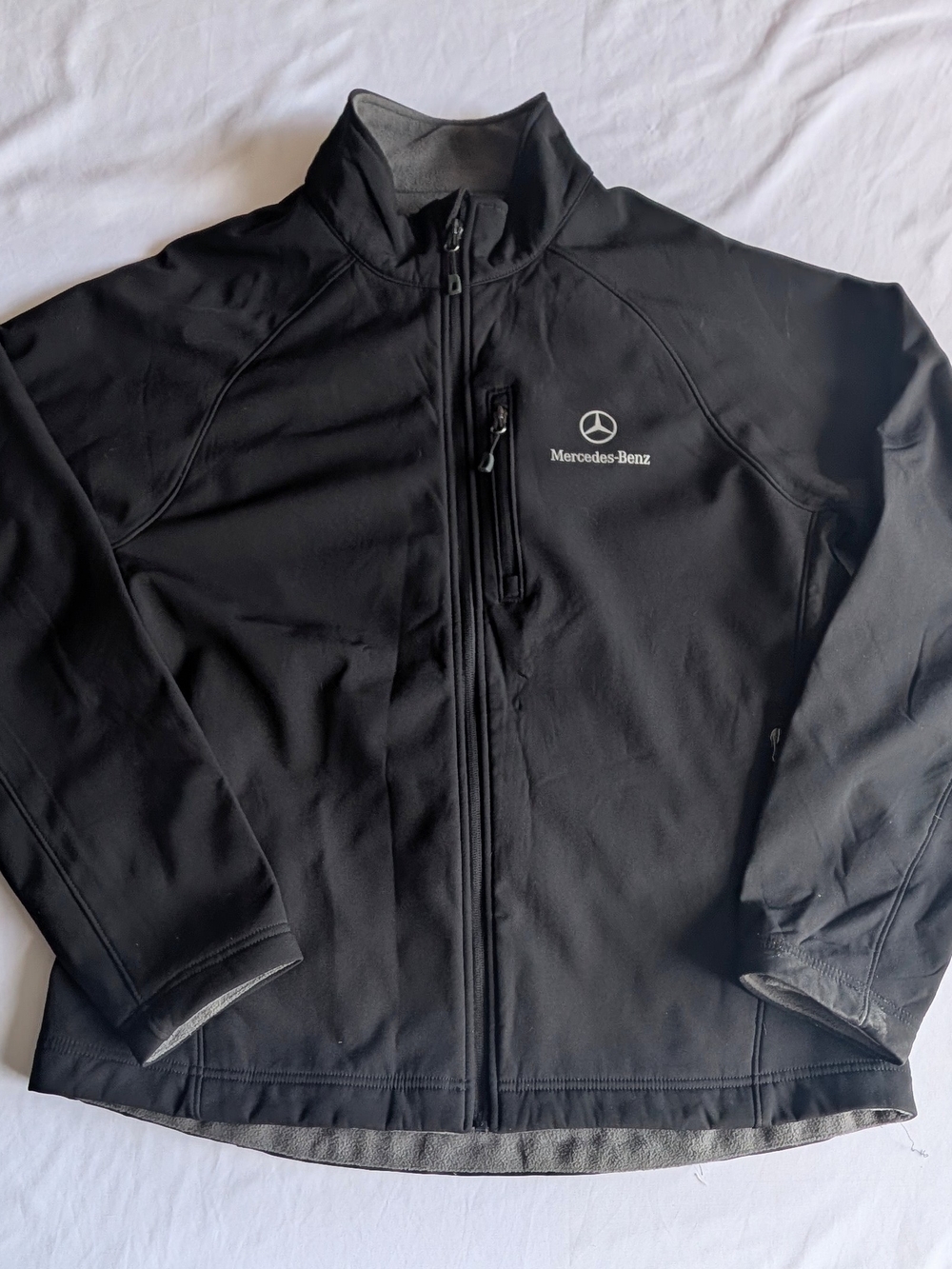 Mercedes-Benz Men's Black Softshell Jacket Stand-Up Collar Full Zip Size L